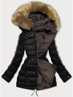 Černo-hnědá dámská zimní bunda (MHM-W556)