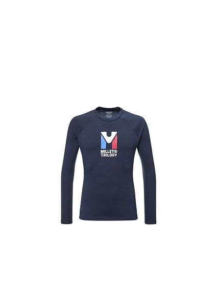 Pánské tričko MILLET Trilogy Wool Ts Ls M, tmavě modré Pánské tričko MILLET Trilogy Wool Ts Ls M, tmavě modré