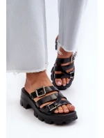Dámské Sandály Na Nízkém Podpatku  Černé model 21661798 - Zaxy