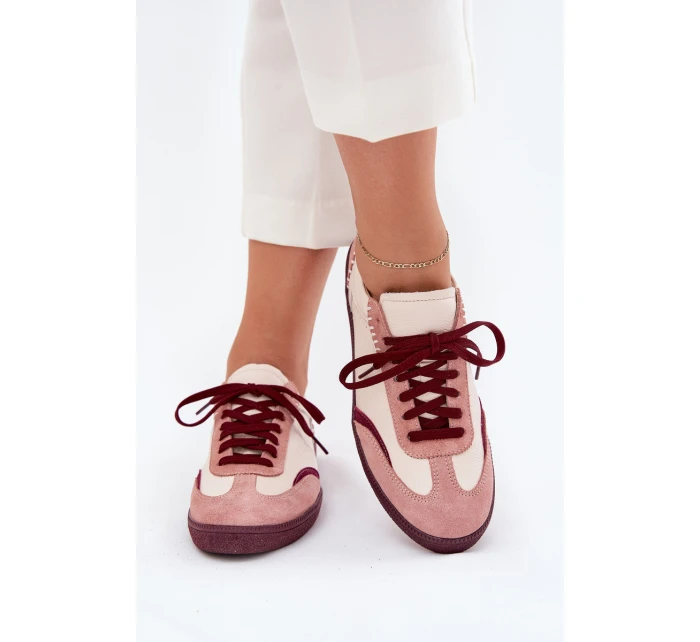 Dámské Kožené Tenisky model 21703133 Béžové - Zazoo