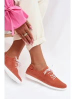 Dámské polobotky z přírodního semiše S.Barski LR61-7080 Oranžové