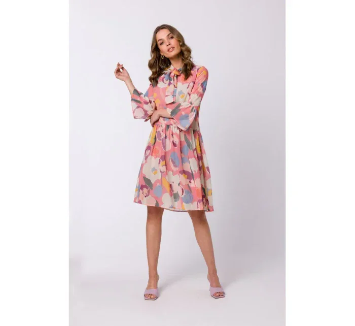 S337 Šifonové šaty s vázaným výstřihem - model 1 S337 Šifonové šaty s vázaným výstřihem - model 1