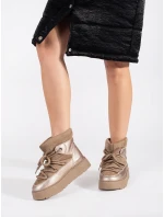 Moderní dámské sněhule hnědé platforma Moderní dámské sněhule hnědé platforma