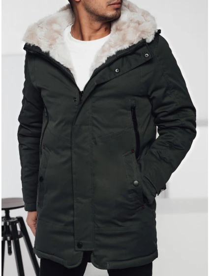 Pánská zimní bunda parka s kapucí zelená FashionStreet TX4963