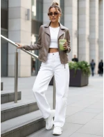 damska skórzana taupe model 22025159 - FashionStreet