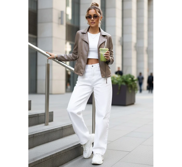 damska skórzana taupe model 22025159 - FashionStreet