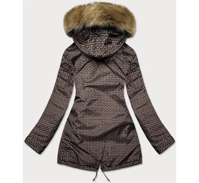 Vínovo-hnědá oboustranná dámská zimní bunda (mhm-w556) Vínovo-hnědá oboustranná dámská zimní bunda (mhm-w556)