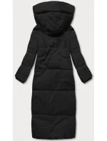 Dlouhá černá dámská zimní bunda (AG3-3031)