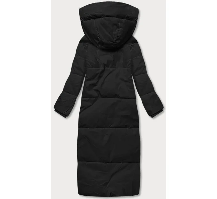 Dlouhá černá dámská zimní bunda (AG3-3031)