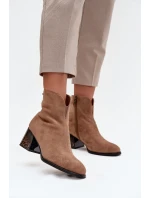 Dámské kotníkové boty z přírodního semiše na podpatku, zateplené Vinceza – camel Dámské kotníkové boty z přírodního semiše na podpatku, zateplené Vinceza – camel