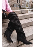 Dámské kozačky na jehlovém podpatku Ysolienne – černé Dámské kozačky na jehlovém podpatku Ysolienne – černé