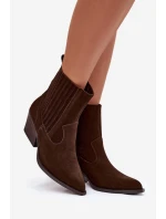 Dámské semišové “kovbojky” na sloupku – čokoládové Dylira Dámské semišové “kovbojky” na sloupku – čokoládové Dylira