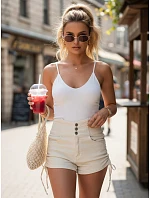 Dámské bavlněné šortky se zavazováním STYLE SHORTS light beige FashionStreet SY0394