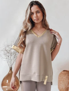 Dámská oversize halenka SHINE LOVE mocha FashionStreet RY2911