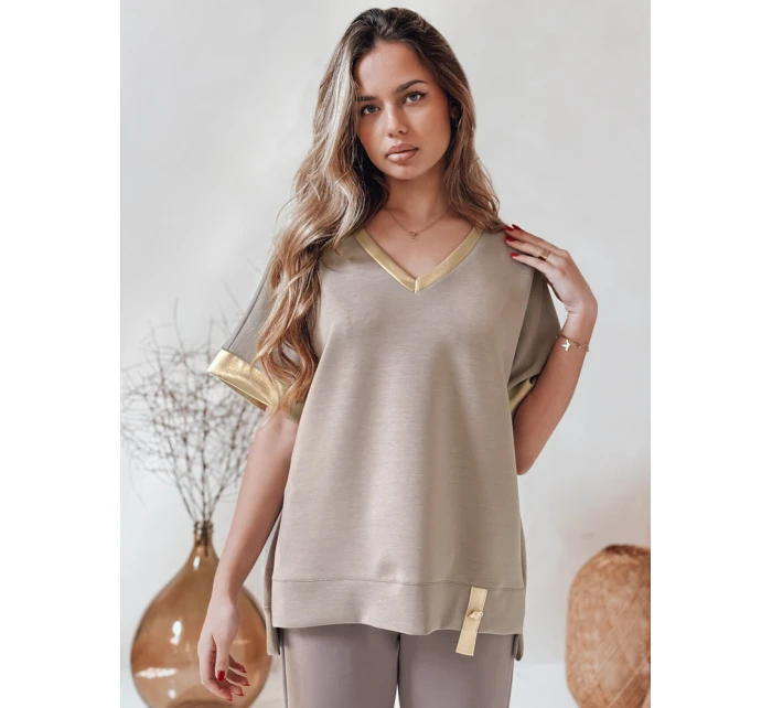 Dámská oversize halenka SHINE LOVE mocha FashionStreet RY2911