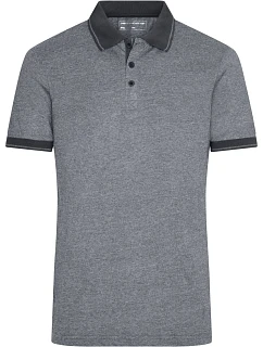 Daiber JN 706 Pánské žerzejové melírované polo 02.0706 black melange/black
