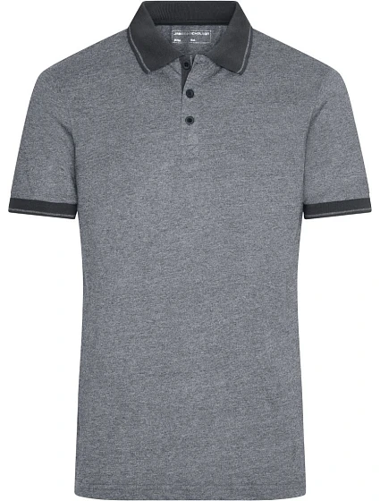 Daiber JN 706 Pánské žerzejové melírované polo 02.0706 black melange/black Daiber JN 706 Pánské žerzejové melírované polo 02.0706 black melange/black