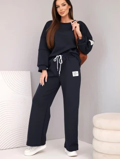 Dámský komplet máslo mikina + kalhoty modrá