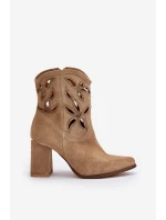 Semišové Botky Na Podpatku Béžové Lewski model 21672760 - Boto Semišové Botky Na Podpatku Béžové Lewski model 21672760 - Boto