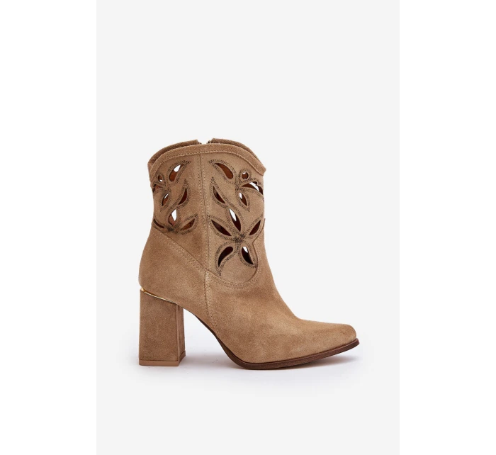 Semišové Botky Na Podpatku Béžové Lewski model 21672760 - Boto Semišové Botky Na Podpatku Béžové Lewski model 21672760 - Boto