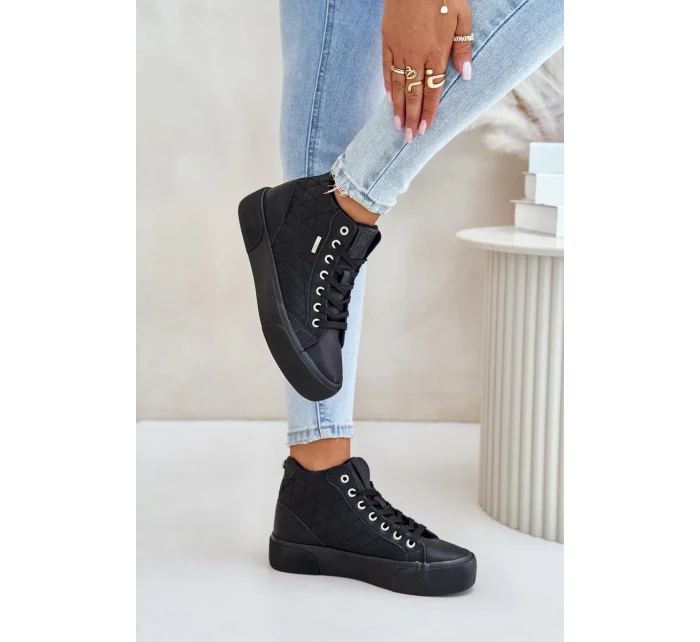 Zateplené Dámské Tenisky S Prošíváním Big Star Černé