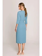 Šaty S396 zavazovací tyrkysově modré - Stylove Šaty S396 zavazovací tyrkysově modré - Stylove