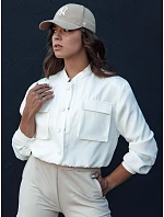 Dámská bunda bomber TY4305 smetanová - FashionStreet