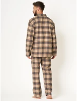 Pyžamo Key MNS 402 B24 Flanelové dlouhé/r 3XL-4XL pánské rozepínací Pyžamo Key MNS 402 B24 Flanelové dlouhé/r 3XL-4XL pánské rozepínací
