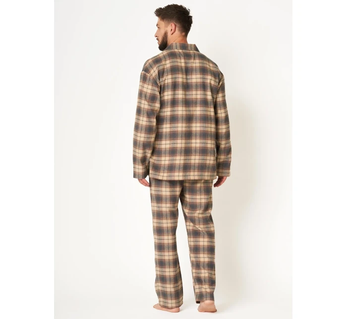 Pyžamo Key MNS 402 B24 Flanelové dlouhé/r 3XL-4XL pánské rozepínací Pyžamo Key MNS 402 B24 Flanelové dlouhé/r 3XL-4XL pánské rozepínací