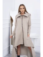 Zateplené šaty s delšími boky světle béžové Zateplené šaty s delšími boky světle béžové
