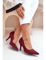 Textilní dámské lodičky v bordó model 21679322 - Boto