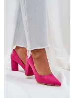 Dámské Lodičky Na Klínku Eko Velur Fuchsie Florena