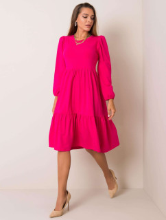 RUE PARIS Tmavě růžové bavlněné šaty