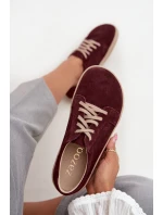 Semišové trampky typu barefoot z přírodního semiše Zazoo – bordó
