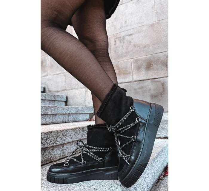 Dámské sněhule Isalisse se šněrováním – černé Dámské sněhule Isalisse se šněrováním – černé