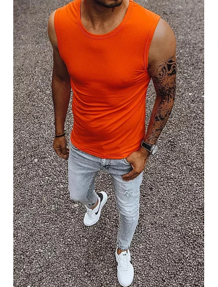Oranžové pánské jednobarevné tílko model 21012015 Dstreet - J.STYLE