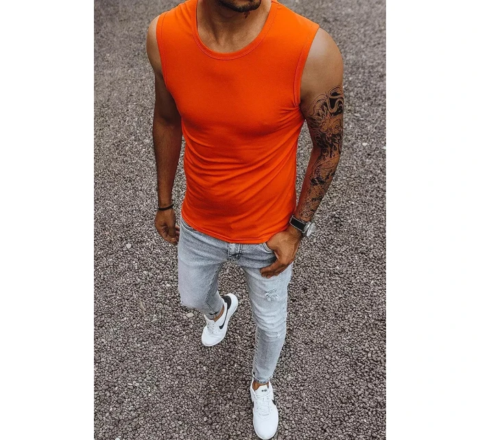 Oranžové pánské jednobarevné tílko model 21012015 Dstreet - J.STYLE Oranžové pánské jednobarevné tílko model 21012015 Dstreet - J.STYLE