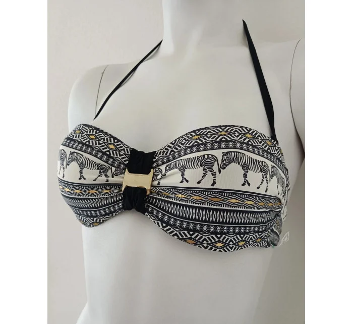 Vrchní díl plavek B4116-60010 černo-smetanový - Selmark