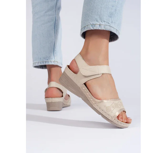 Designové  sandály dámské hnědé platforma