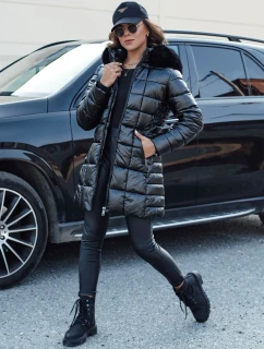 WINTERZIP dámská prošívaná zimní bunda s kapucí černá FashionStreet TY4565