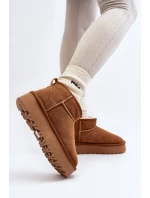 Módní semišové nízké sněhule Camel model 21607395 - Boto Módní semišové nízké sněhule Camel model 21607395 - Boto