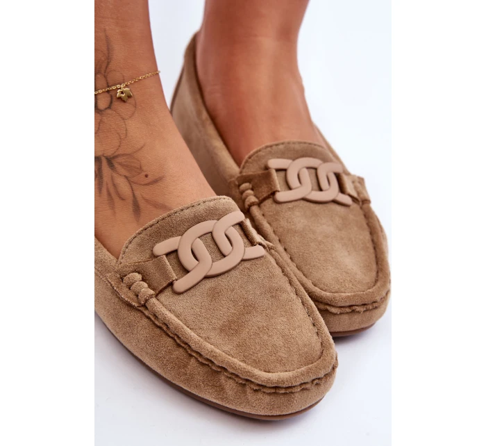 Dámské módní semišové mokasíny hnědé model 21625598 - Boto