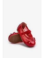 Dětské balerínky s mašlí červené model 21663173 - Boto