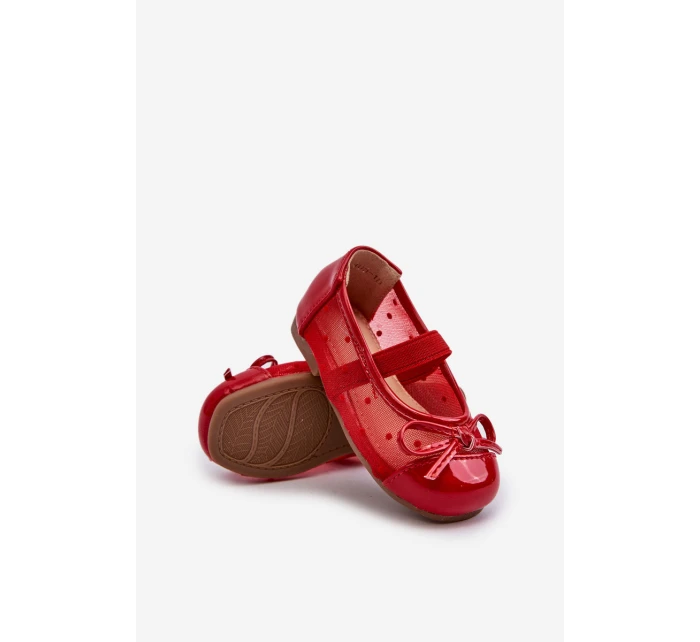 Dětské balerínky s mašlí červené model 21663173 - Boto