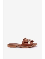 Pantofle S Dekorací Přírodní Kůže Zazoo 3574/Z Camel Pantofle S Dekorací Přírodní Kůže Zazoo 3574/Z Camel