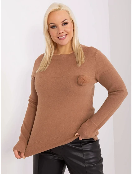 Sweter PM SW PM model 19319131 camelowy - FPrice Sweter PM SW PM model 19319131 camelowy - FPrice