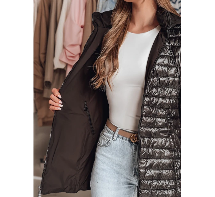 Dámská oboustranná přechodná bunda MOTOROMI černá FashionStreet TY4848