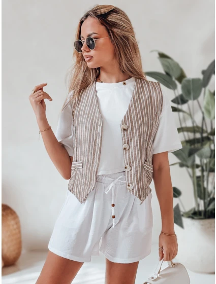 Dámské látkové šortky SUMMER bílé Dstreet model 21987218 - FashionStreet