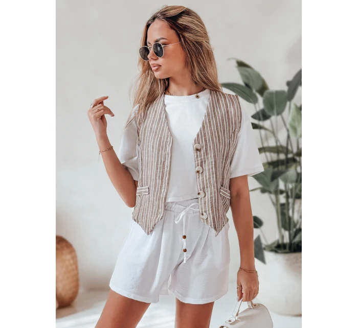 Dámské látkové šortky SUMMER bílé Dstreet model 21987218 - FashionStreet