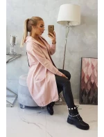Oversize pláštěnka s kapucí tmavě pudrově růžová